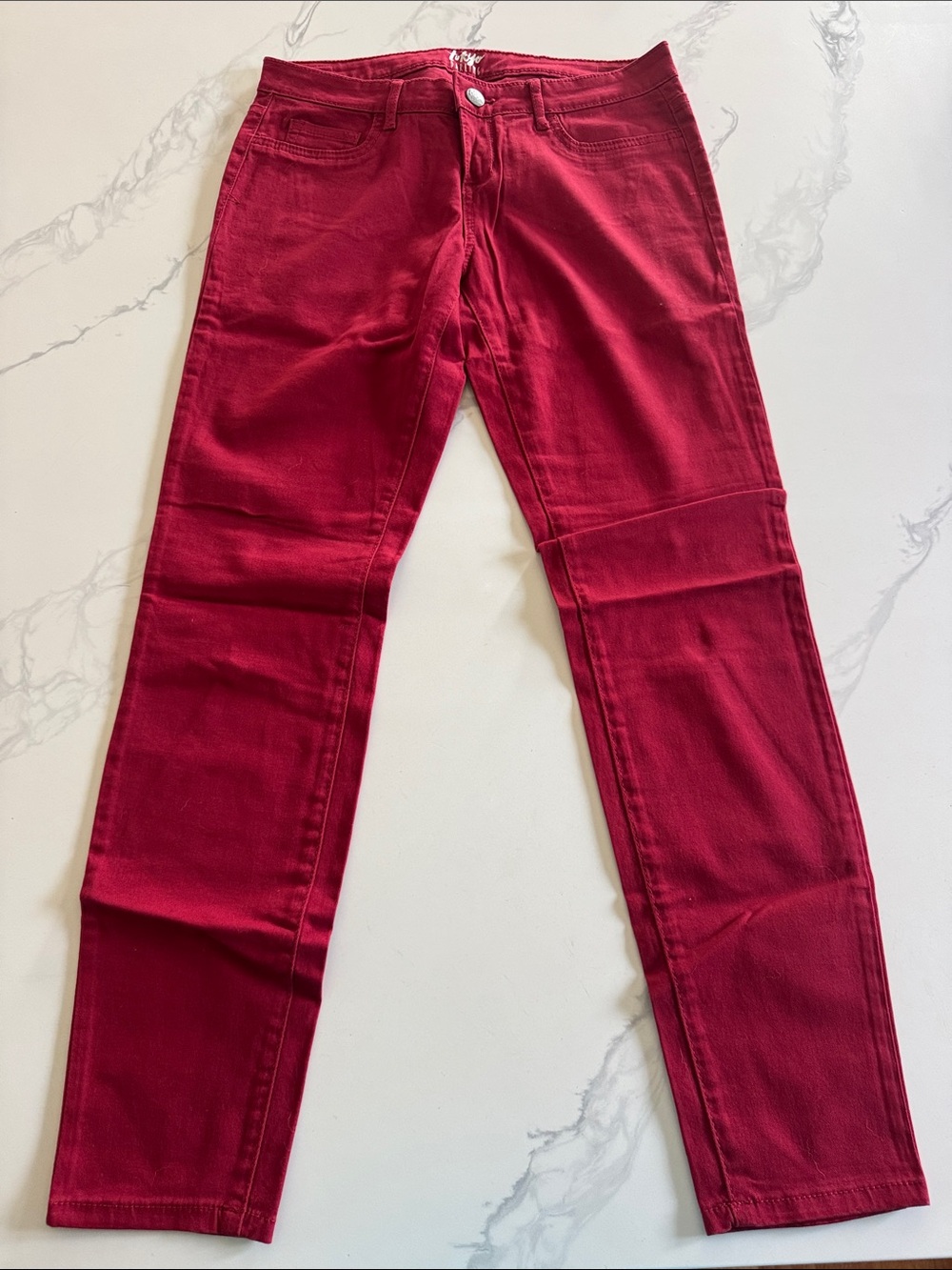 tokyo Darling Women's Skinny Jeans in Deep Red